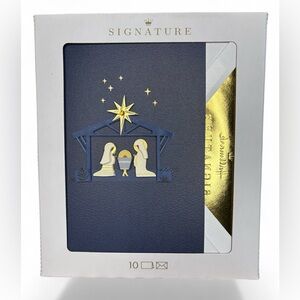Hallmark Signature Holiday Nativity Blessings Card Set of 10, with envelopes